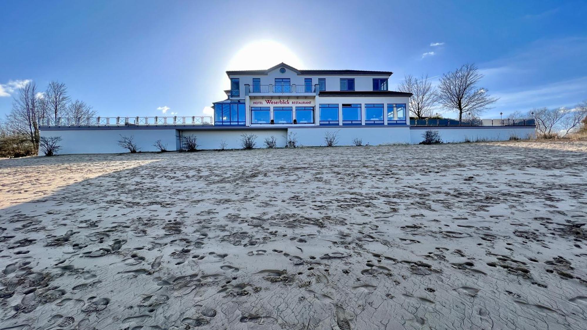 Gaestehaus Weserblick Am Weser-Sandstrand Berne Dış mekan fotoğraf